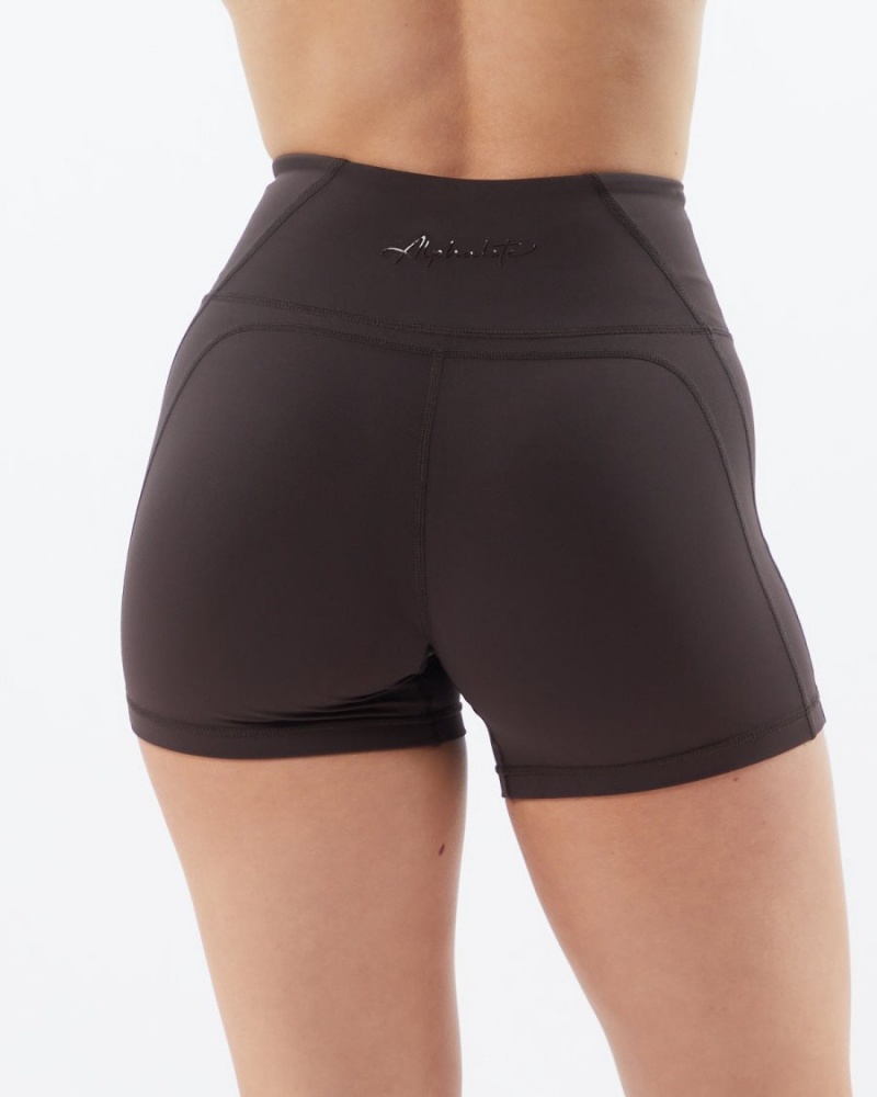 Obscure Grey Alphalete Pulse Surge Short 4" Women's Shorts | 7156089-BT