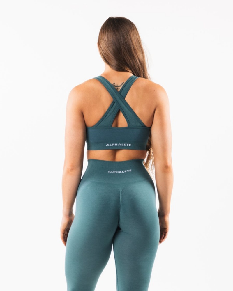 Ocean Alphalete Amplify Bra Women's Sports Bra | 4065291-BM