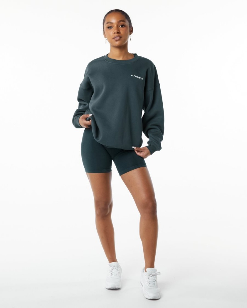 Ocean Alphalete Classic Crew Women's Jackets | 9384076-UK