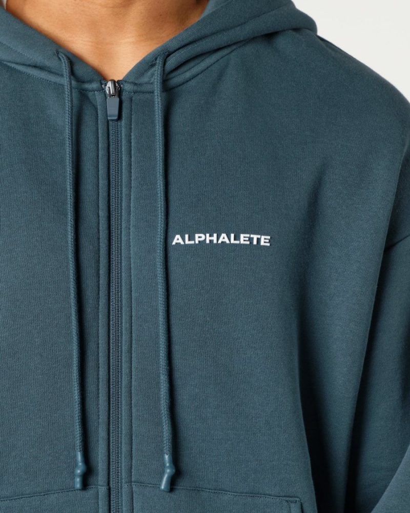 Ocean Alphalete Classic Full-Zip Jacket Men's Jackets | 8746359-DG