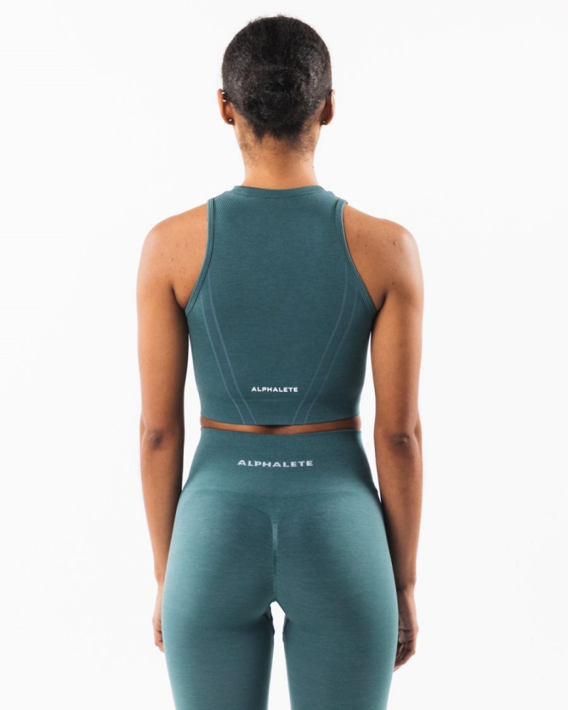 Ocean Alphalete Stratus Crop Tank Women's Tank Top | 8756204-KZ