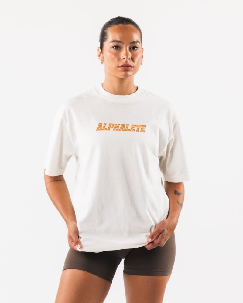 Off White Alphalete Claw Tee Women's Shirts | 8716340-NE