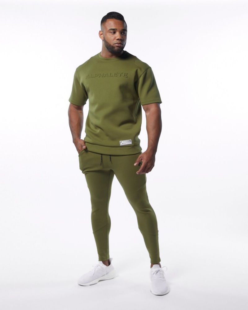 Olive Alphalete ELMTS Zip Jogger Men's Jogger | 9617230-XE