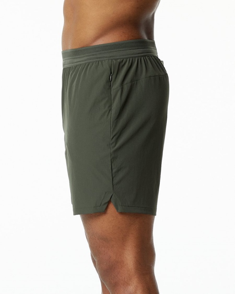 Olive Alphalete Studio Short 6" Men's Shorts | 5902378-AY