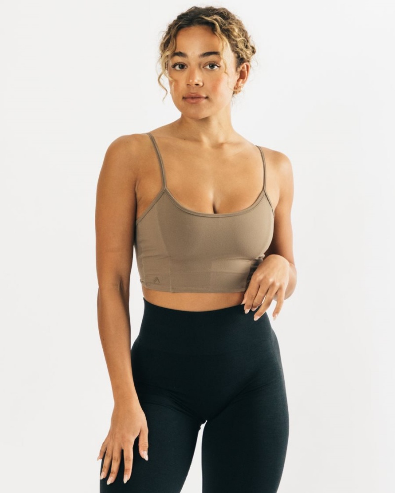 Olive Alphalete Ultrasoft Allure Tank Women\'s Tank Top | 7810352-SV