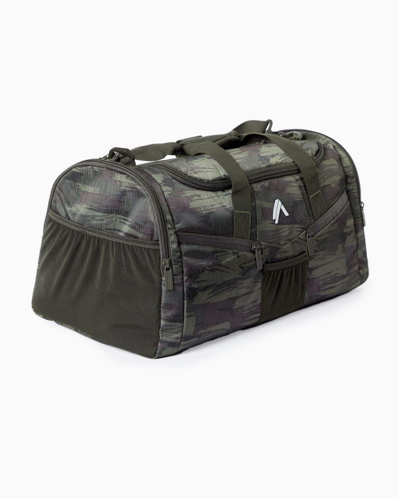 Olive Canvas Camo Alphalete Essential Duffel Bag Women's Accessories | 1957826-UD