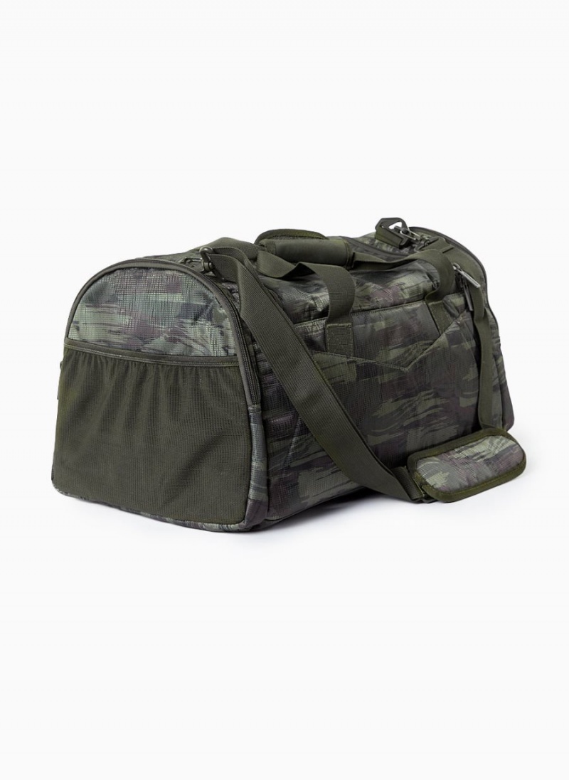 Olive Canvas Camo Alphalete Essential Duffel Bag Women's Accessories | 1957826-UD