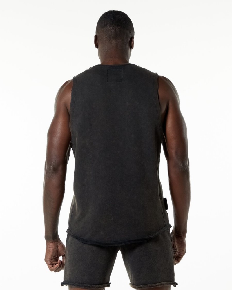 Onyx Alphalete Very Terry Cutoff Men's Stringers | 6205947-BZ