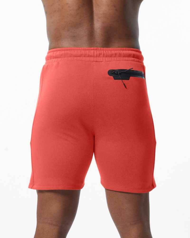 Orange Alphalete ELMTS Athletic Short 6" Men's Shorts | 4956120-IG