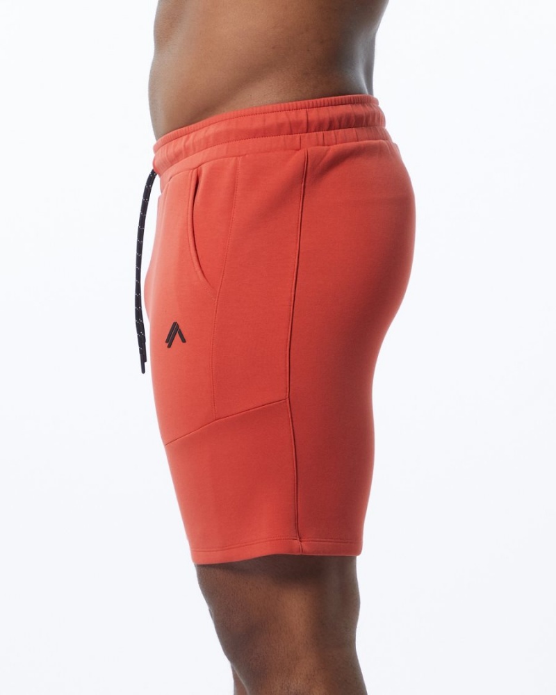 Orange Alphalete ELMTS Athletic Short 6" Men's Shorts | 4956120-IG