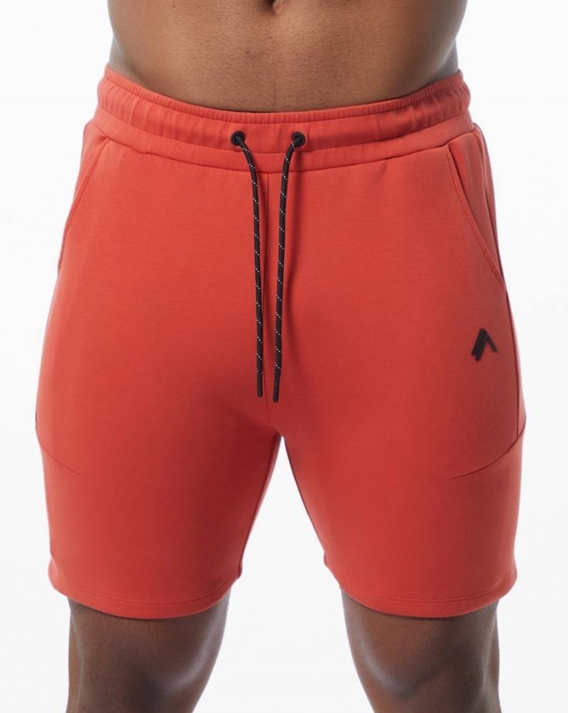 Orange Alphalete ELMTS Athletic Short 6" Men\'s Shorts | 4956120-IG