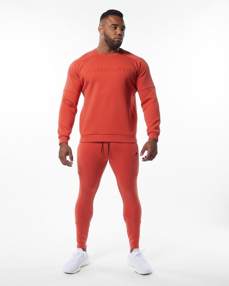 Orange Alphalete ELMTS Zip Jogger Men's Jogger | 3926471-MO