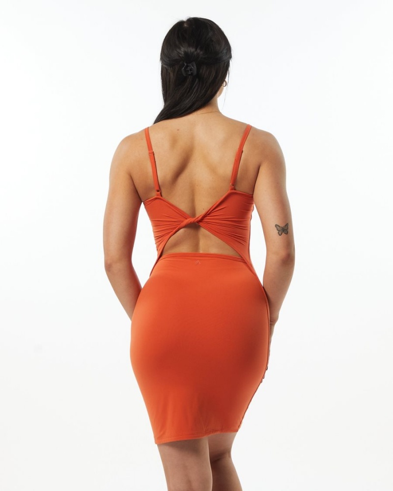 Orange Alphalete Ultrasoft Allure Dress Women's Dress | 5382697-MN