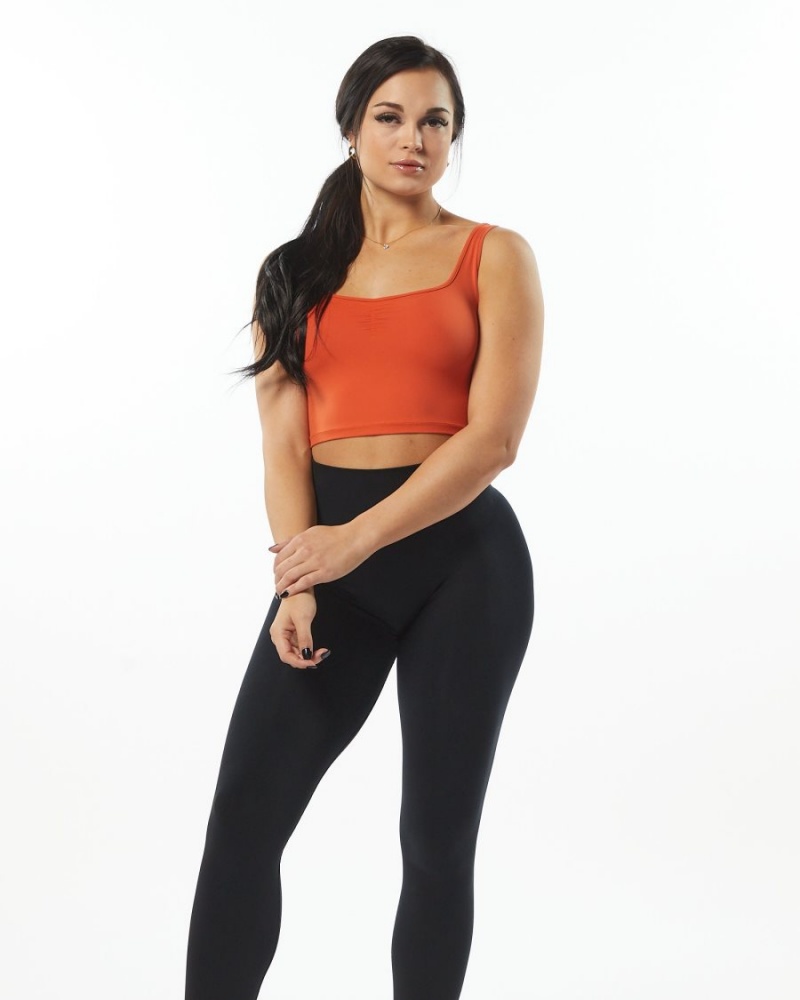 Orange Alphalete Ultrasoft Square Neck Tank Women's Tank Top | 9026487-VL