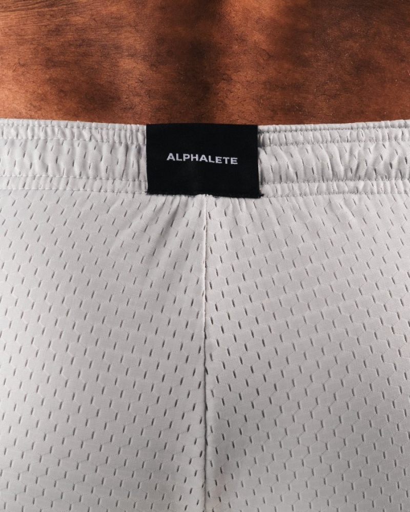 Oyster Grey Alphalete AA Mesh Short 6” Men's Shorts | 2941356-RZ