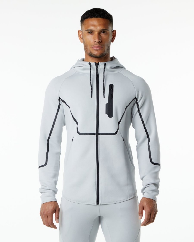 Oyster Grey Alphalete ELMTS Athletic Jacket Men\'s Jackets | 9712086-CH