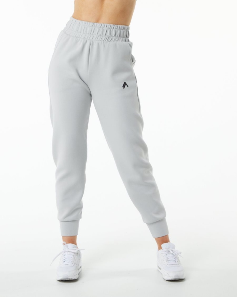 Oyster Grey Alphalete ELMTS Cuffed Jogger Women's Jogger | 9602438-NJ