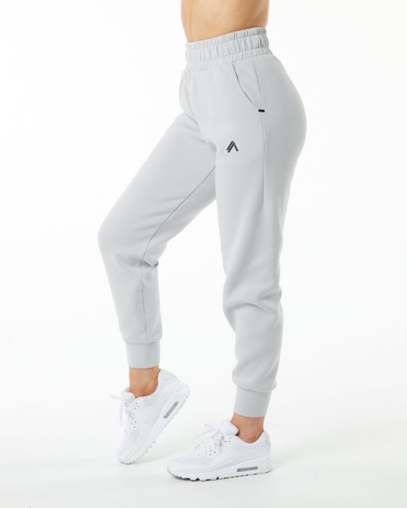 Oyster Grey Alphalete ELMTS Cuffed Jogger Women\'s Jogger | 9602438-NJ