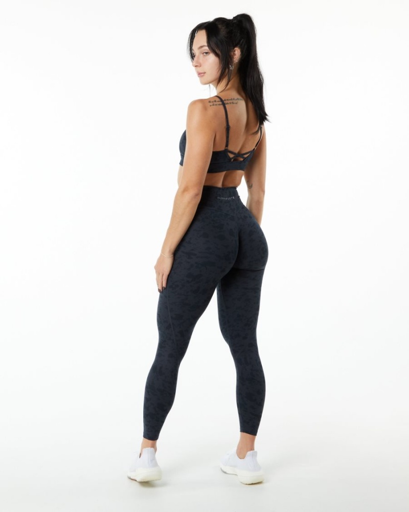 Pebble Print Black Alphalete Surface Power Legging Women's Leggings | 5739284-ZP