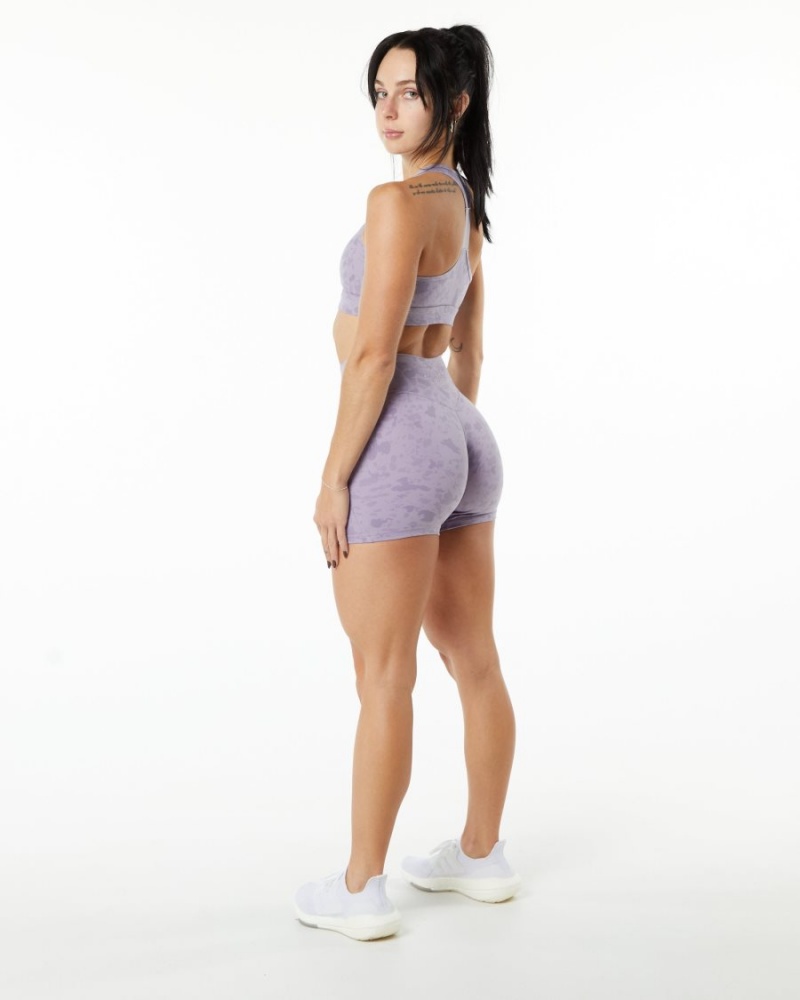 Pebble Print Misty Lilac Alphalete Surface Power Short 5" Women's Shorts | 4396012-OT