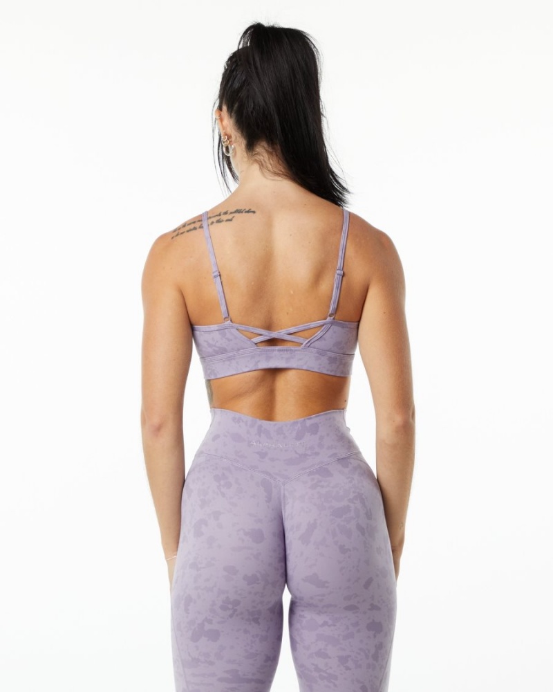 Pebble Print Misty Lilac Alphalete Surface Limitless Bra Women's Sports Bra | 7368250-CA