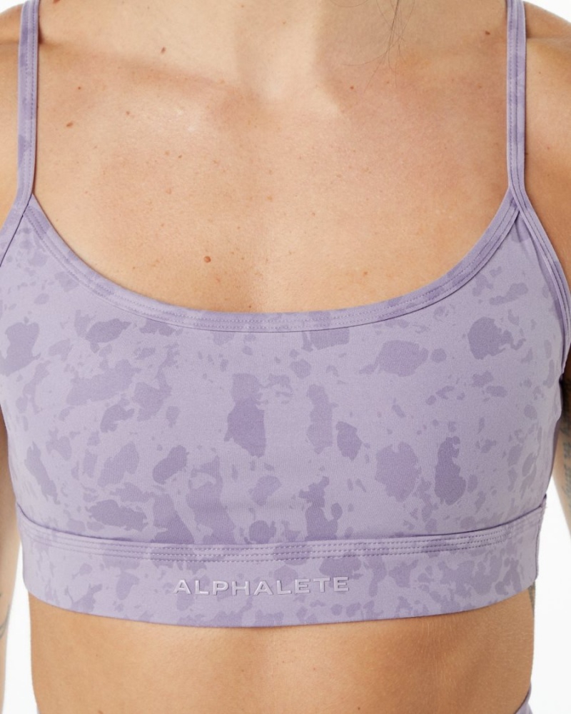 Pebble Print Misty Lilac Alphalete Surface Limitless Bra Women's Sports Bra | 7368250-CA