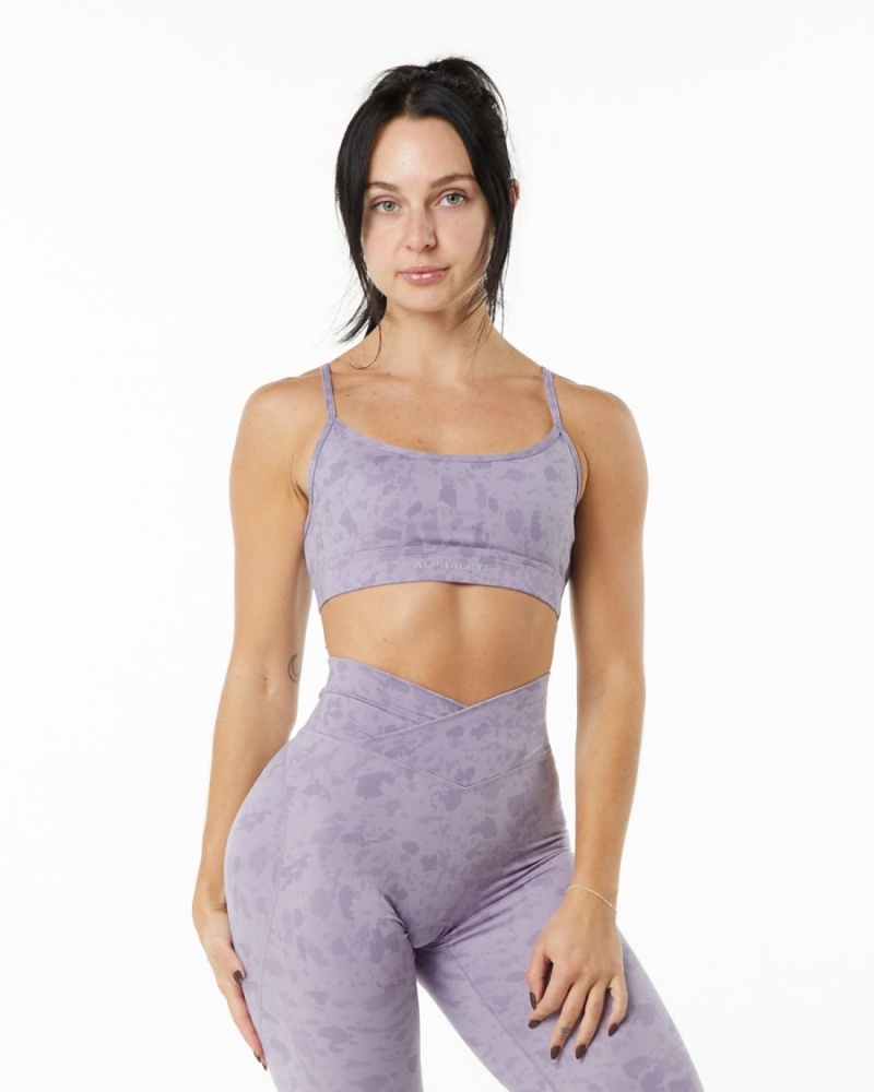 Pebble Print Misty Lilac Alphalete Surface Limitless Bra Women\'s Sports Bra | 7368250-CA