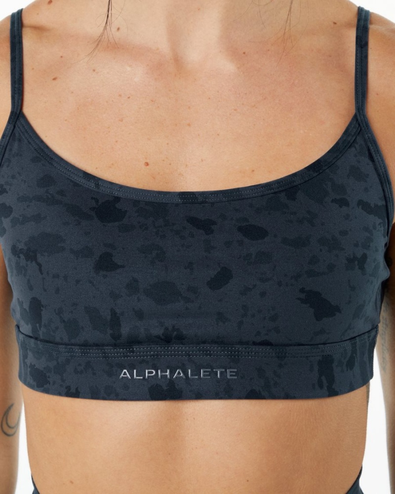 Pebble Print Whale Blue Alphalete Surface Limitless Bra Women's Sports Bra | 5437928-RB