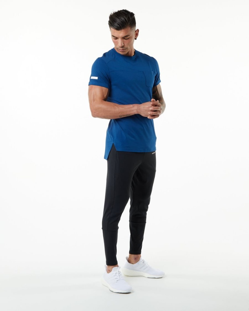 Persian Blue Alphalete Evo Pocket Tee Men's Shirts | 4259710-PS