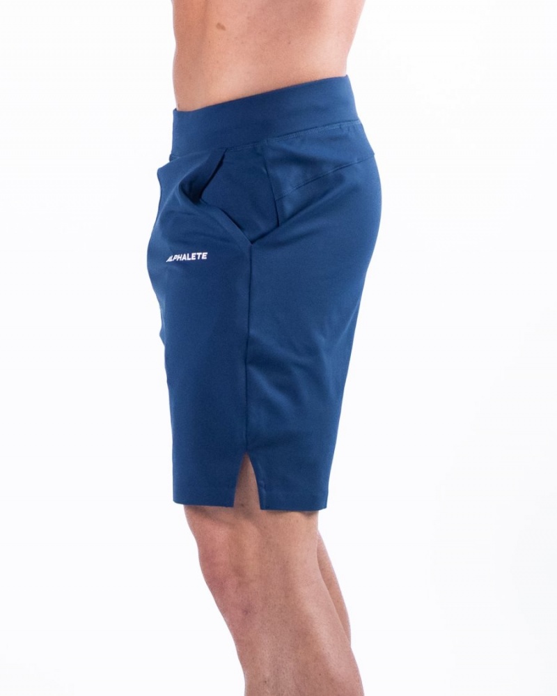 Persian Blue Alphalete Trace Short 8" Men's Shorts | 4785021-QC