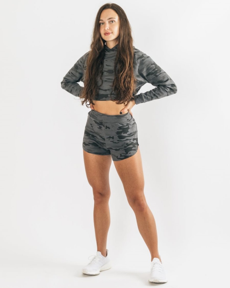 Phantom Camo Alphalete Identity Cozy Short Women's Shorts | 6870594-LU