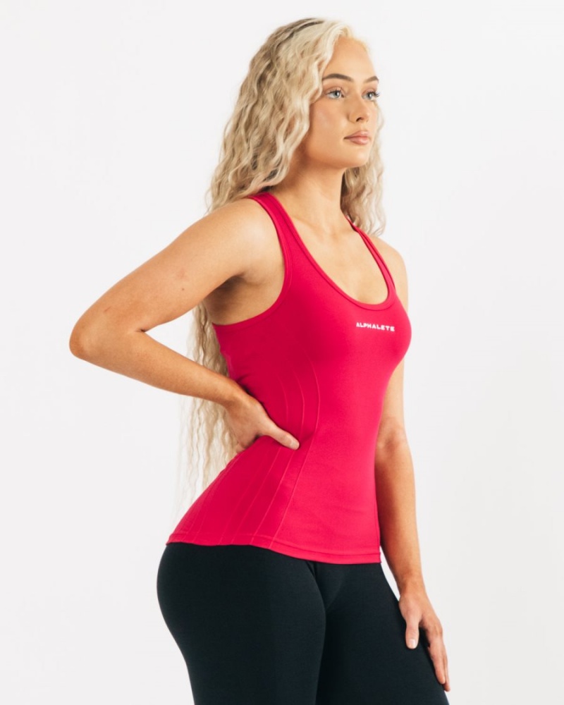 Pink Alphalete Seamless Tank Women's Tank Top | 3852046-MA