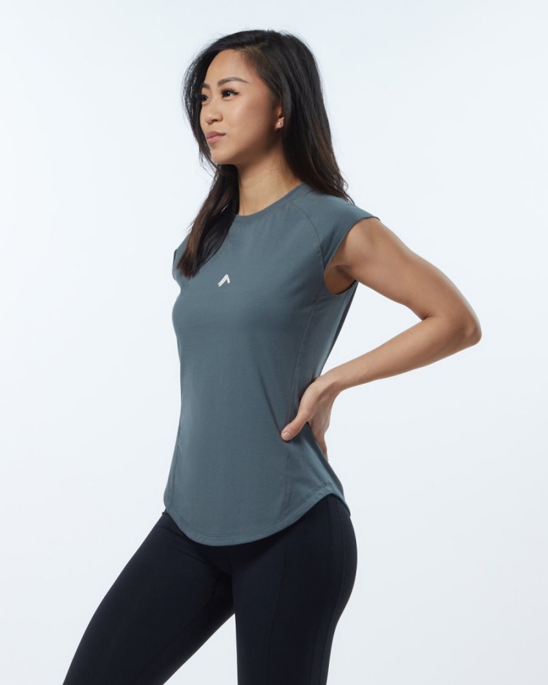 Porcelain Grey Alphalete Velocity Tee Women's Shirts | 1397568-WJ