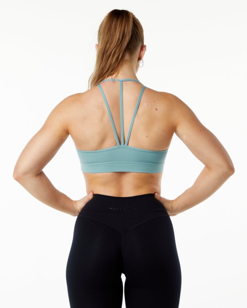 Rainfall Alphalete Alphalux Tri Bra Women's Sports Bra | 7481365-CS