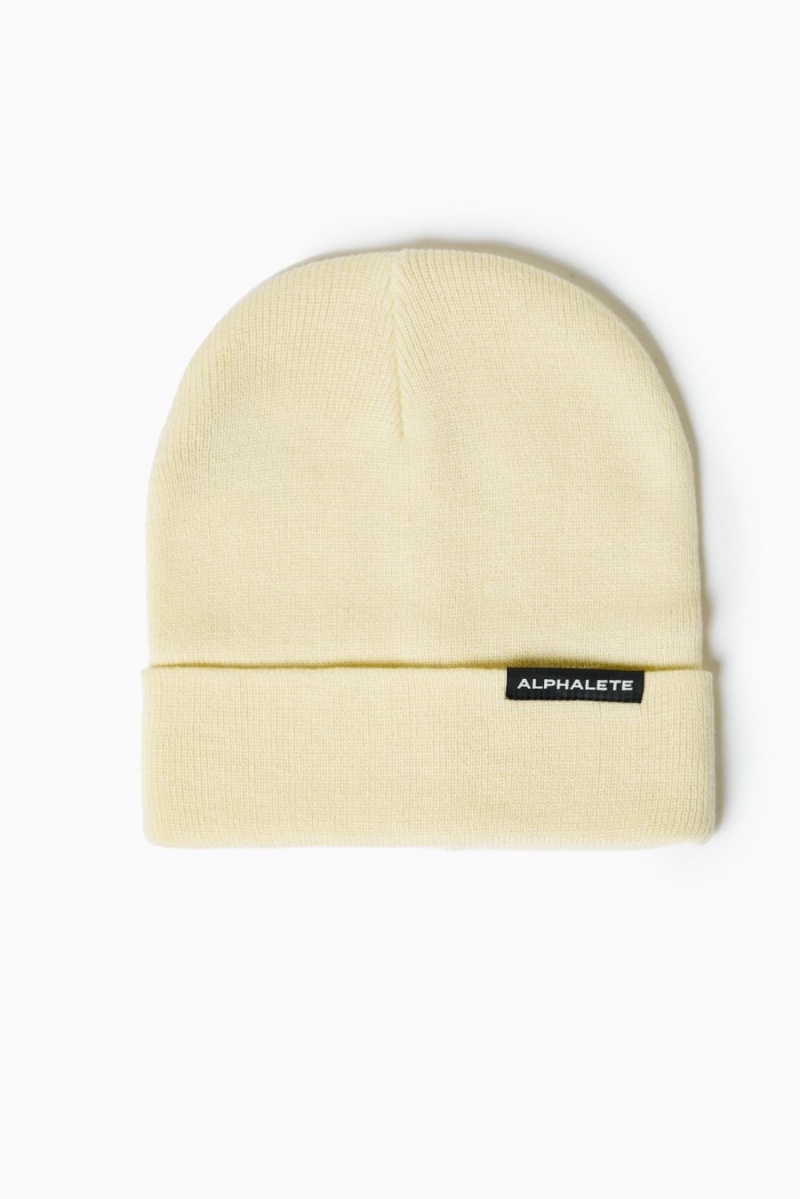 Resin Alphalete Essential Foldover Beanie Men's Accessories | 9317652-WY