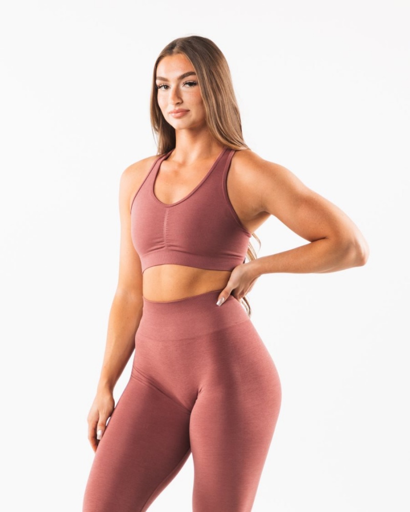 Rose Alphalete Amplify Bra Women's Sports Bra | 6890127-UF