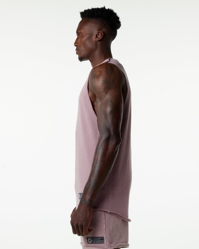 Rose Quartz Alphalete Very Terry Cutoff Men's Stringers | 9587341-HA