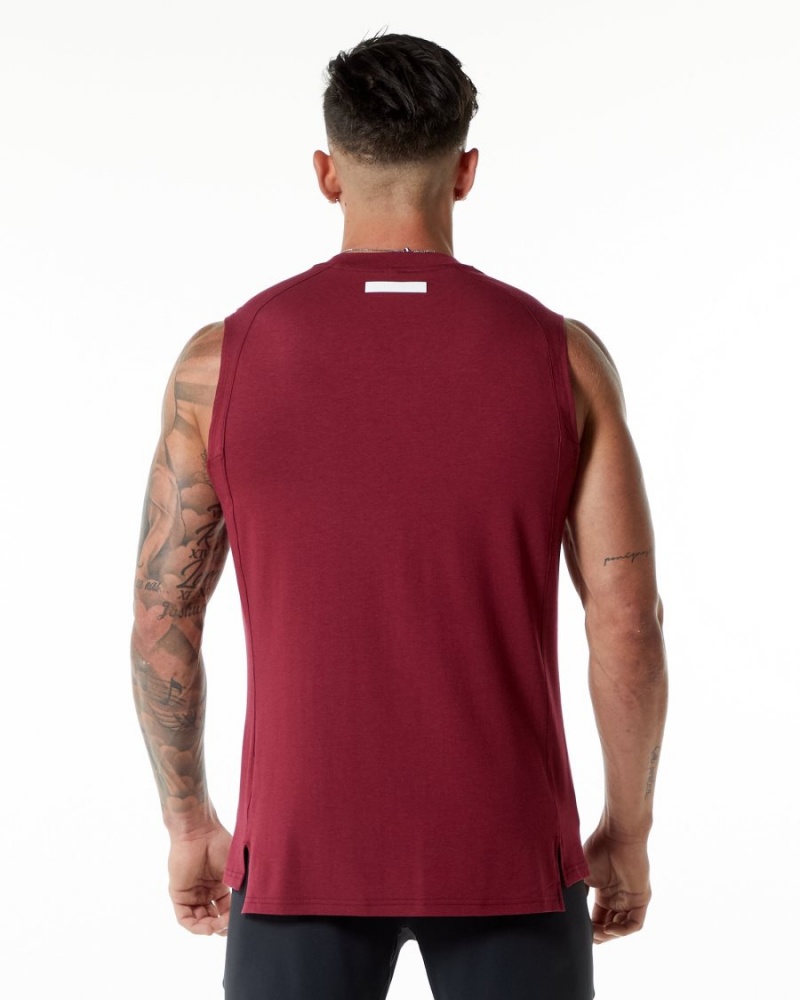 Ruby Red Alphalete Evo Tank Men's Tanks | 0184792-MI