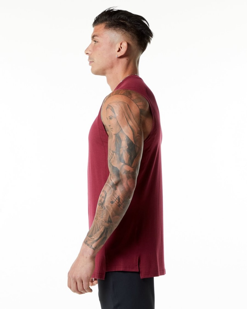 Ruby Red Alphalete Evo Tank Men's Tanks | 0184792-MI