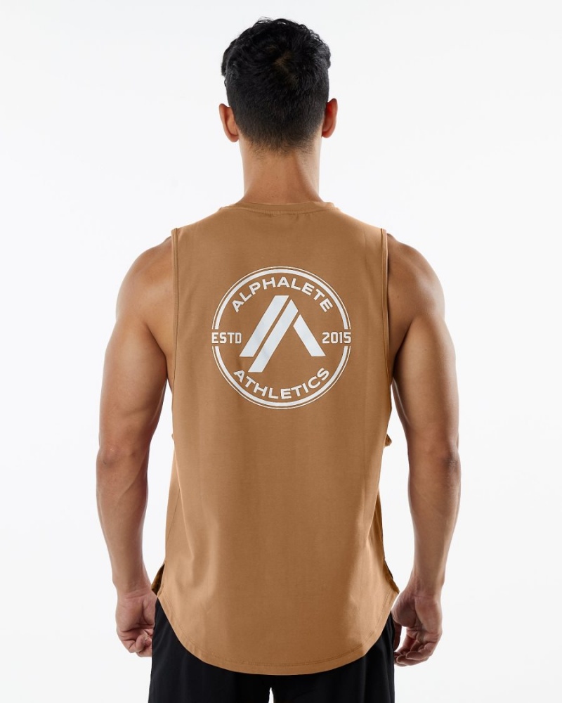 Rust Alphalete Dynasty Tank Men's Tanks | 3967142-CW