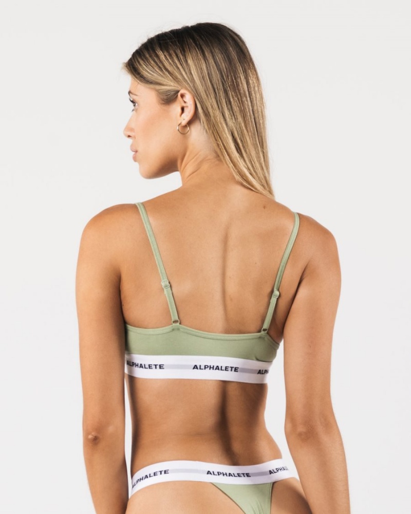 Sage Alphalete Acute Bralette Women's Sports Bra | 4571863-OH