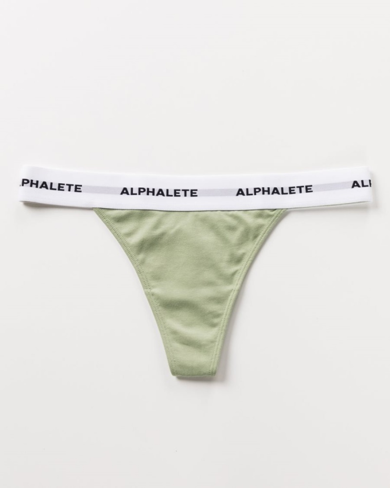 Sage Alphalete Acute Thong Women's Underwear | 1985267-WO