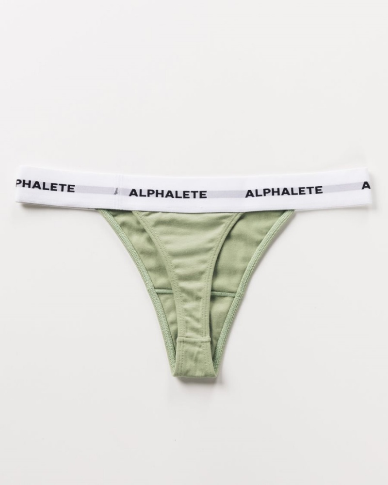 Sage Alphalete Acute Thong Women's Underwear | 1985267-WO