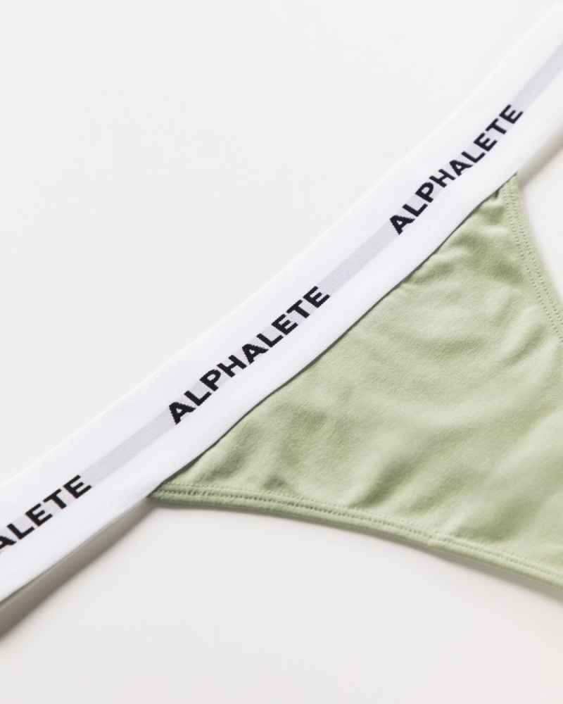 Sage Alphalete Acute Thong Women's Underwear | 1985267-WO