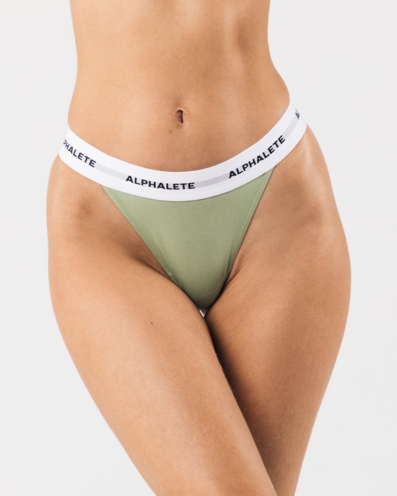 Sage Alphalete Acute Thong Women\'s Underwear | 1985267-WO