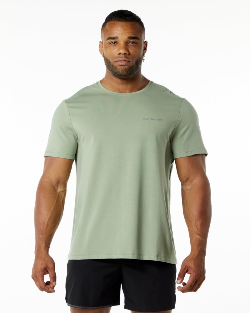 Sage Alphalete Classic Tee Men\'s Shirts | 2905371-UN