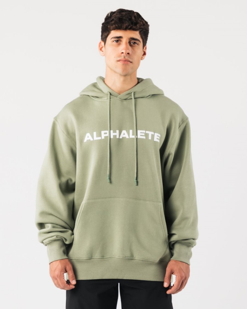 Sage Alphalete Core Hoodie Men\'s Hoodie | 7806519-LE