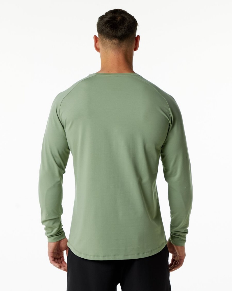 Sage Alphalete Dynasty LS Tee Men's Shirts | 9631580-OY