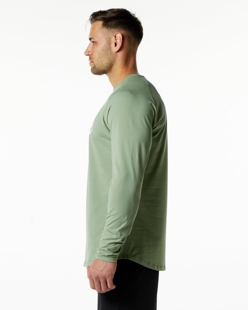 Sage Alphalete Dynasty LS Tee Men's Shirts | 9631580-OY