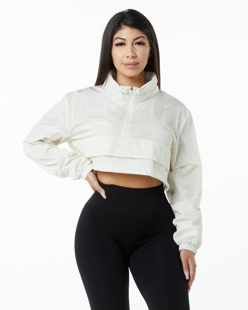 Sage Alphalete Endure Crop Jacket Women's Jackets | 0416329-SB